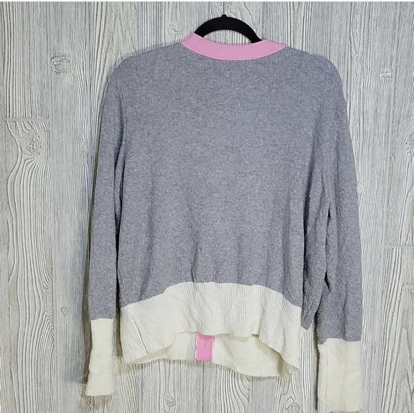 NEW Pop Sugar Heather Grey Colorblock Cardigan Sweater Super Soft XXL - Picture 5 of 6
